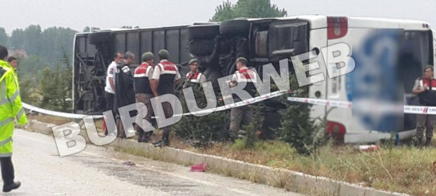 Çavdır'da Otobüs Kazası (1)