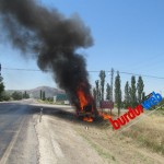 İş Makinası Cayır Cayır Yandı (1)