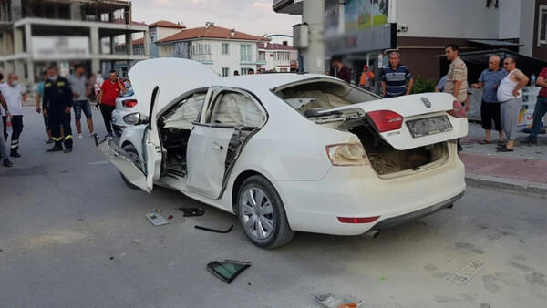 Burdur’da otomobilde tüp patladı