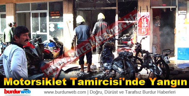 Motorsiklet Tamircisi’nde Yangın
