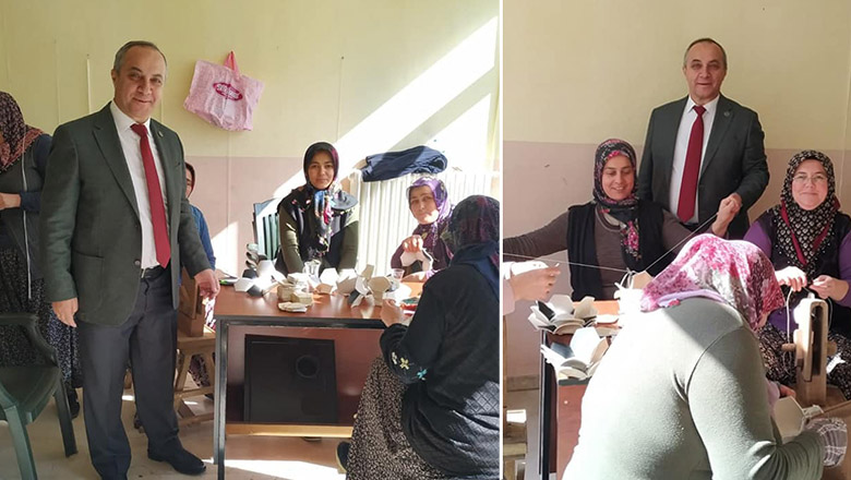 Ağlasun’da kadınlar dikerek üretiyor
