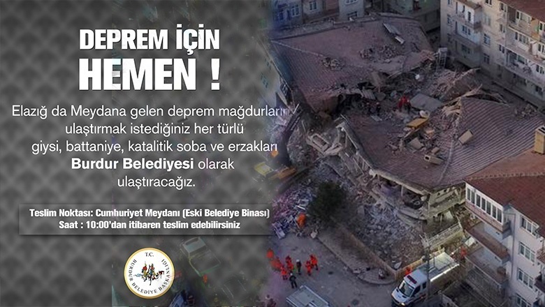 Burdur Belediyesi’nen yardım kampanyası