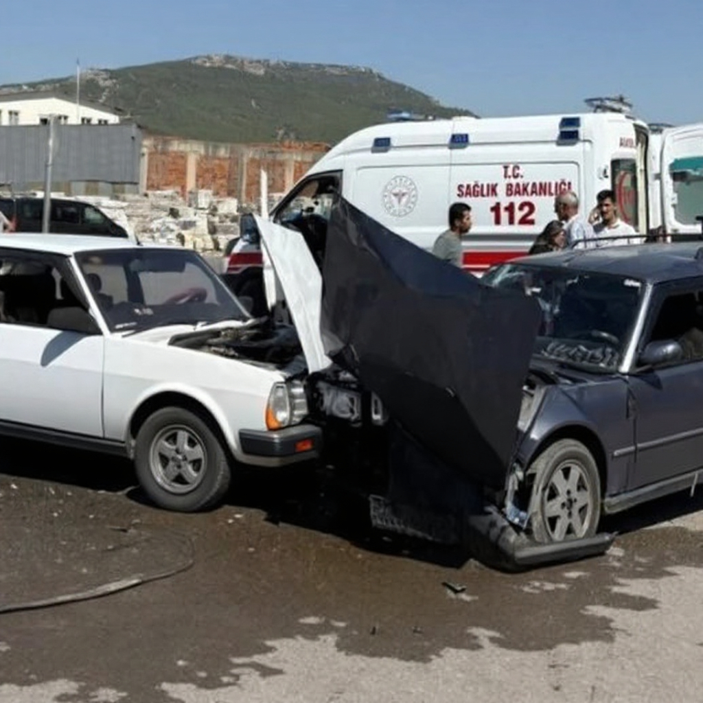 Burdur Bucak’ta İki Otomobil Çarpıştı