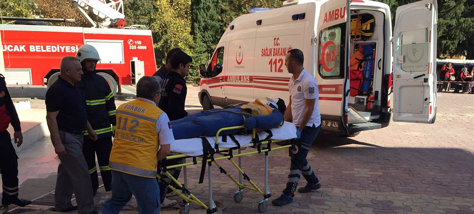 Bucak Belediyesi’nden gerçeğini aratmayan tatbikat