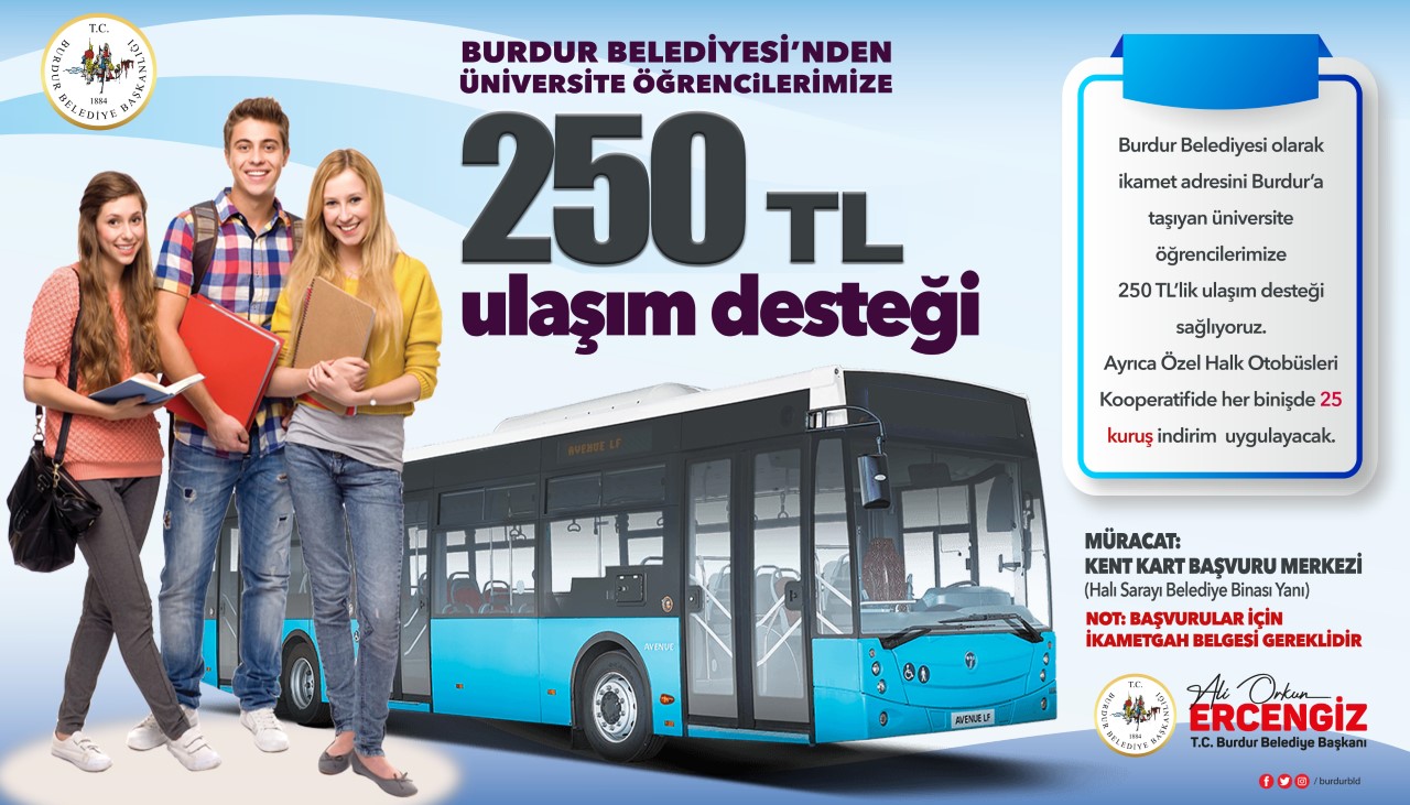 Öğrencilere 250 TL ulaşım desteği