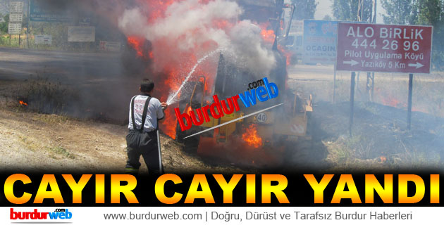 İş Makinası Cayır Cayır Yandı
