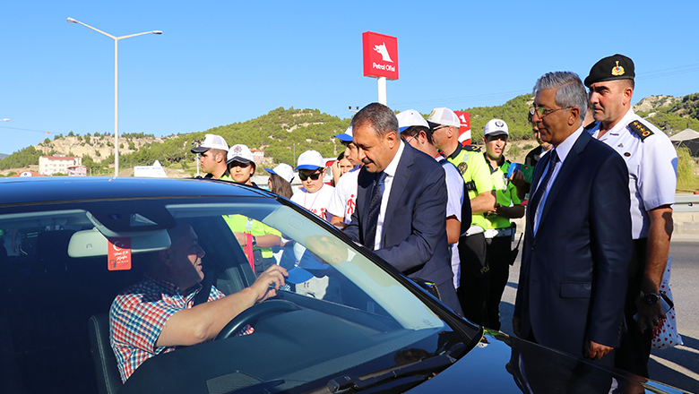 Burdur’da “drone destekli” trafik uygulaması