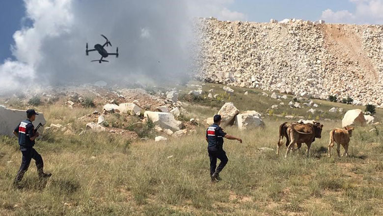 Burdur’da kayıp hayvanlar “drone” desteğiyle bulundu