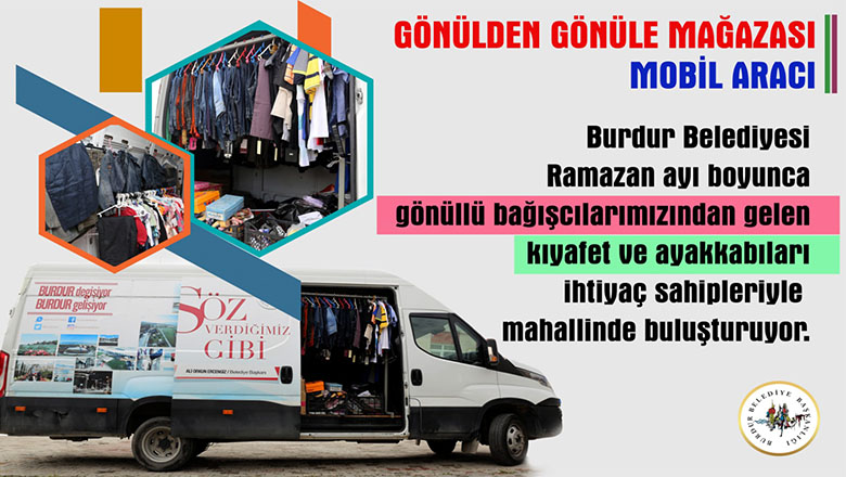 Gönülden gönüle mağazası mobil aracı, ihtiyaç sahipleriyle buluşuyor