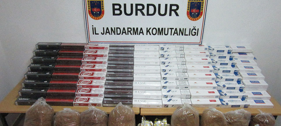 Burdur’da kaçak sigara ve tütün ele geçirildi