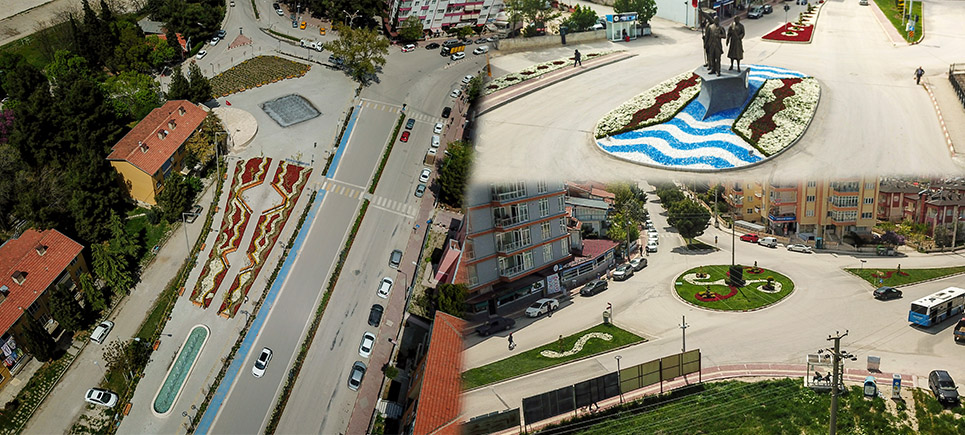 Kavşak ve refüjler çiçek açtı