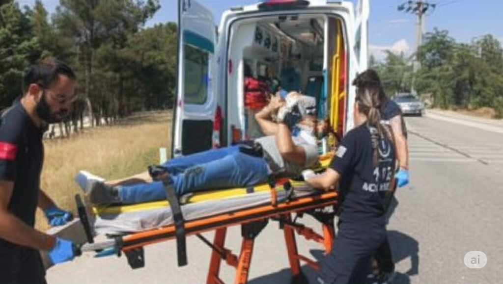 Burdur’da Motosiklet ile Bisiklet Çarpıştı