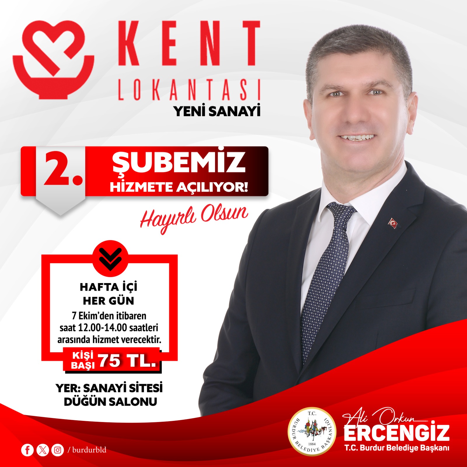 Burdur Kent Lokantası’nın 2. Şubesi Hizmete Açıldı