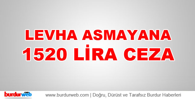 Levha Asmayana 1520 Lira Ceza