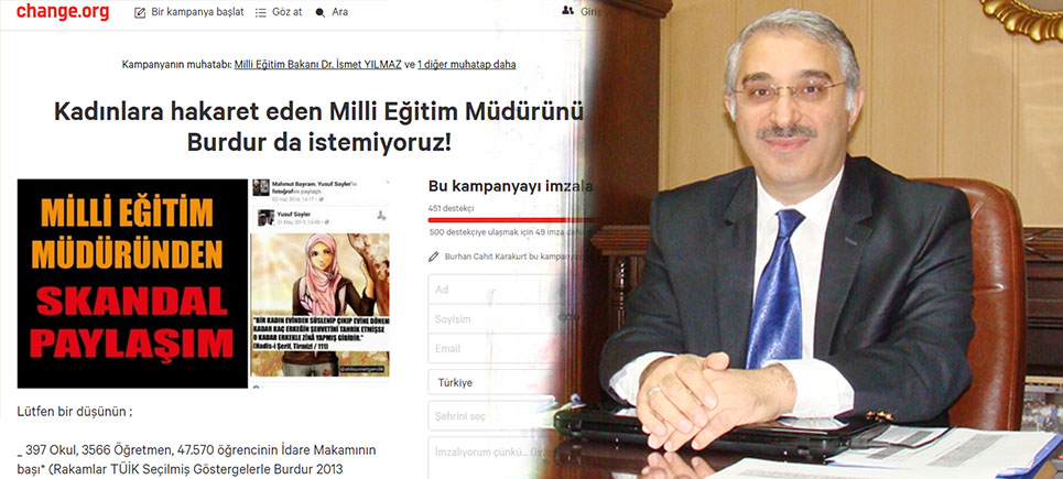 Change.org ‘ta Müdür Mahmut Bayram aleyhine kampanya