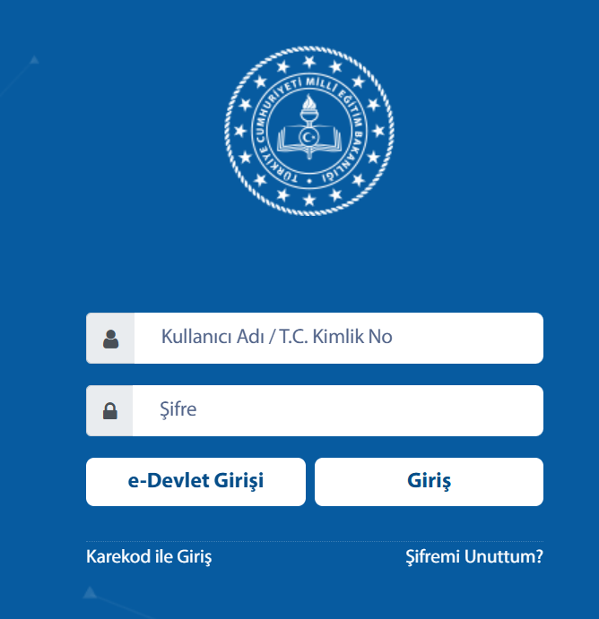 Millî Eğitim Bakanlığı Bilişim Sistemleri MEBBİS Giriş Sayfası