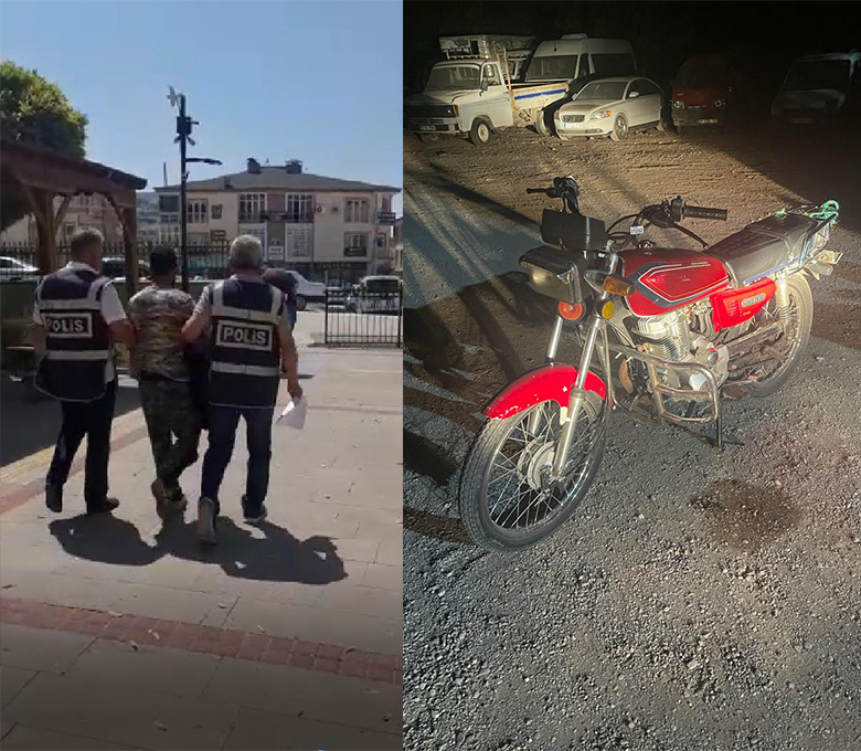 Motosiklet hırsızı yakayı ele verdi