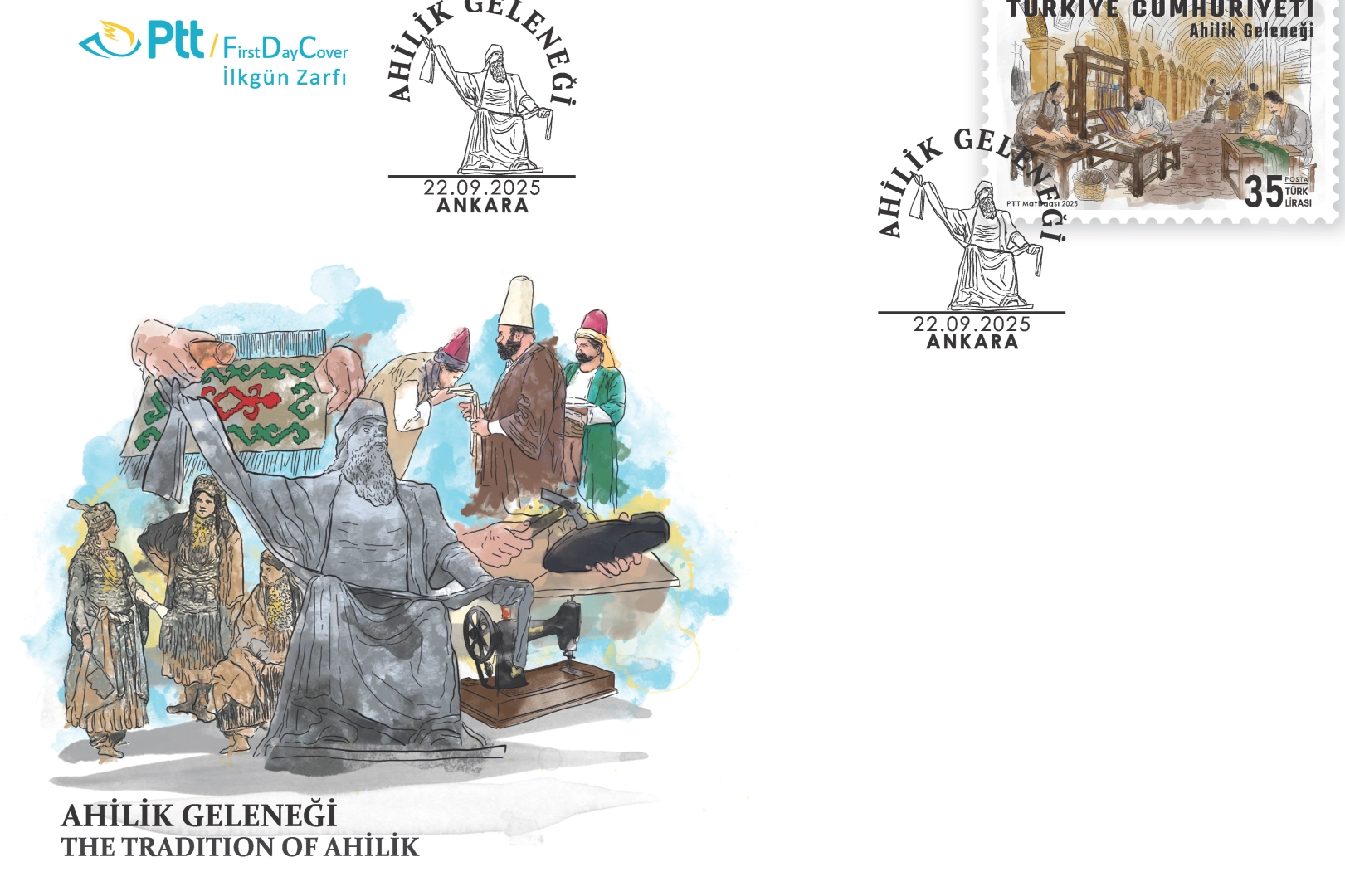 PTT'den “Ahilik Geleneği” Konulu Anma Pulu ve İlkgün Zarfı